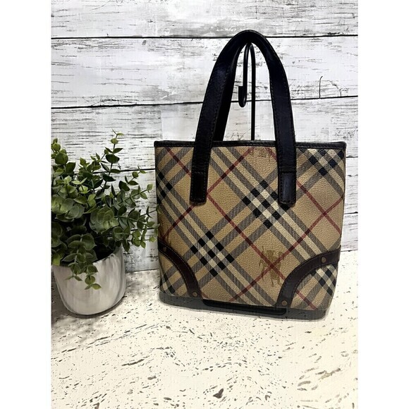 Vintage Burberry London Check  Mini Tote Bag Nova Plaid Bag Classic - Picture 1 of 15